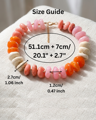 Light Fall Multicolor Chunky Resin Beaded Necklace-W