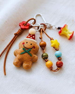 Christmas Gingerbread Man Charms Statement Bag Charm-W