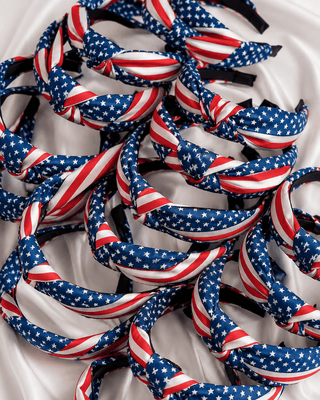 Stars & Stripes Patriotic Knotted Headband-W