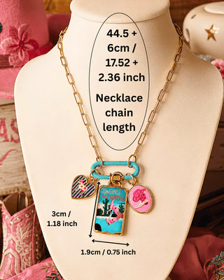 Pre-Order Cowgirl Charms Paperclip Necklace Blue-W