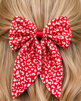 Pre-Order Fall Leopard Print Bow Hair Clips Set of 6-W