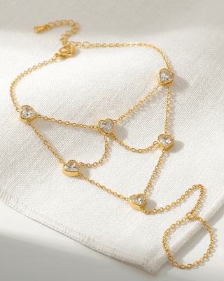 18K Gold Zircon Waterproof Wrist Chain-W