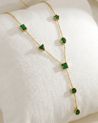 18K Gold Y-Lariat Necklace & Cuff Ring-W