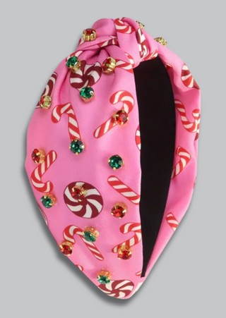 Christmas Hot Pink Candies and Candy Cane with Crystal(Pink)-W
