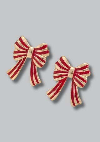 NEW ARRIVAL- Vintage Enamel Bowknot Earrings(Red)-W