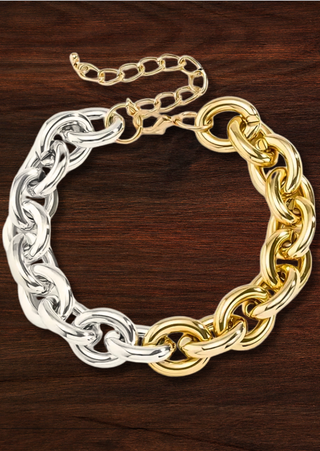 Dual-Tone Chain Link Necklace (RTS)-W