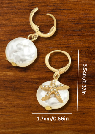 Seastar Elegance Drop Earrings-W