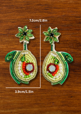 NEW ARRIVALS-Avocado Beaded Earrings-W (RTS)
