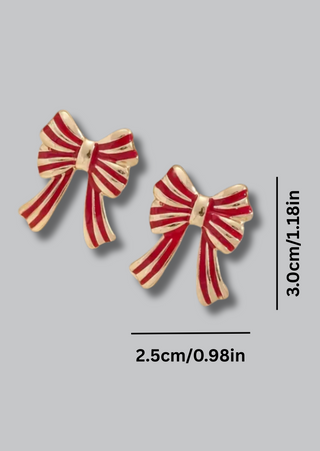 NEW ARRIVAL- Vintage Enamel Bowknot Earrings(Red)-W