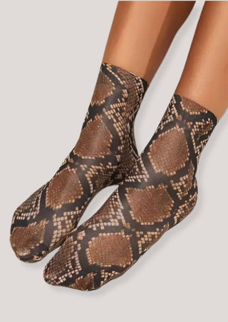 Fall Animal Print Ankle length Socks - (Set of 3)-W
