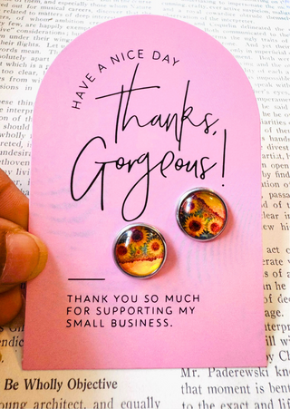 Fall Sunflower Mini Stud - W (RTS)