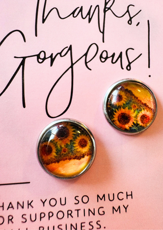 Fall Sunflower Mini Stud - W (RTS)