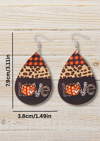 Fall Vintage Leopard Print Statement Drop Earrings - W (RTS)