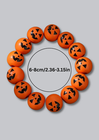 Pumpkin Patch Stretchable Wooden Bracelet - W