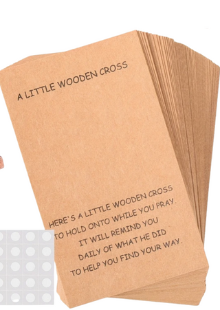 Blessed & Lucky Wooden Pocket Cross - W