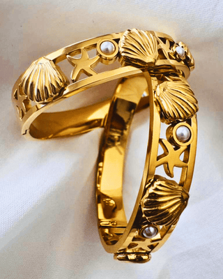 18K Gold Seashell Pearl Waterproof Bracelet-W