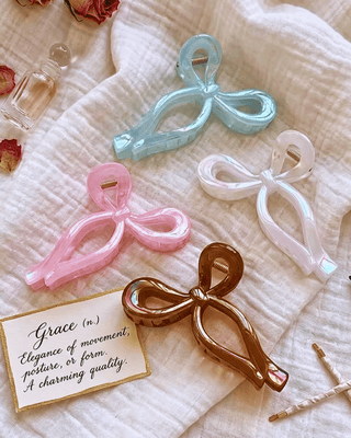 Pastel 3D Bow Trendy Hair Claw Clips-W