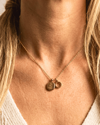 Faith Mustard Seed Be the Light Gold Charm Necklace-W