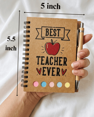 Teacher Spiral Notebook/Diary With Pens Sticky Notes Page Holder & Teacher Bracelet-W(TAT 5-6 Days)