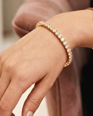 18K Gold Plated Zircon Stretch Stackable Bracelets-W