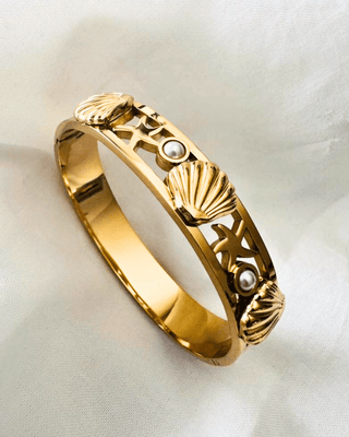 18K Gold Seashell Pearl Waterproof Bracelet-W