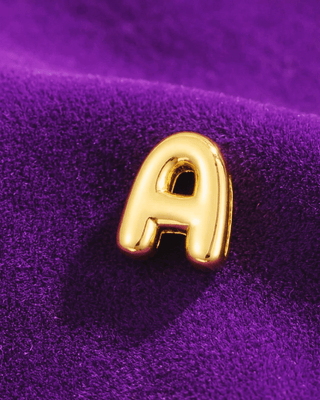 Bubble Letters Custom Initial Charm Bracelet-W