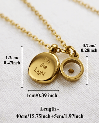 Faith Mustard Seed Be the Light Gold Charm Necklace-W
