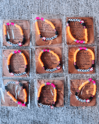 Teacher Spiral Notebook/Diary With Pens Sticky Notes Page Holder & Teacher Bracelet-W(TAT 5-6 Days)
