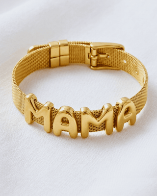 MAMA Letter Gold Mesh Watch Bracelet-W
