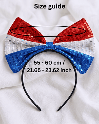Patriotic Sequin Independence Day Big Bow Headband-W