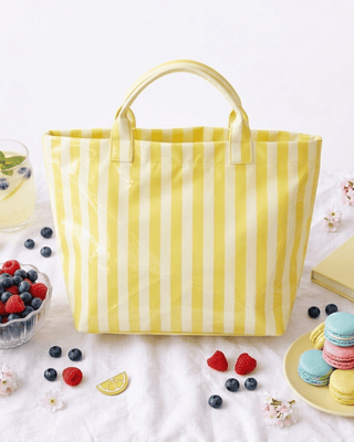 Pre-Order Paloma Pastel Stripe Tote PVC Waterproof Large Bags-W