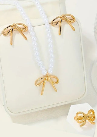 Bow Set – Necklace, Earrings &  Ring-W