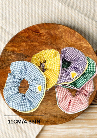 Pastel Plaid Scrunchies Set of 5(RTS)-W