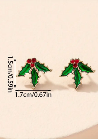 Holiday Mistletoe Stud Earrings