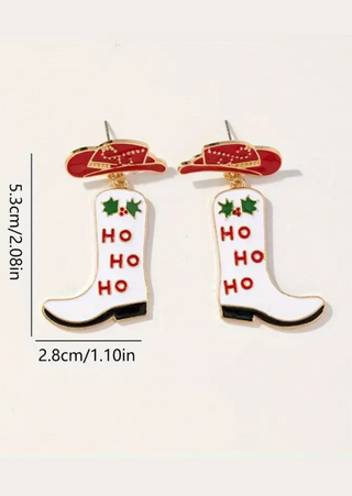 Western Holiday Boot Earrings