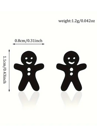 Gingerbread Charm Stud Earrings