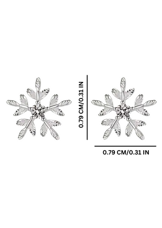 925 Silver Snow Spark Stud Earrings-W