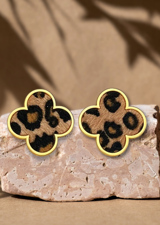 Leopard Clover Earrings (925 silver)