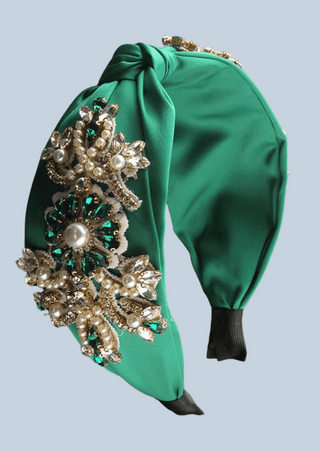 Pearl & Crystal Headband(Green)