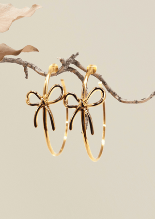 Bow Hoop Earring(Golden) RTS-W