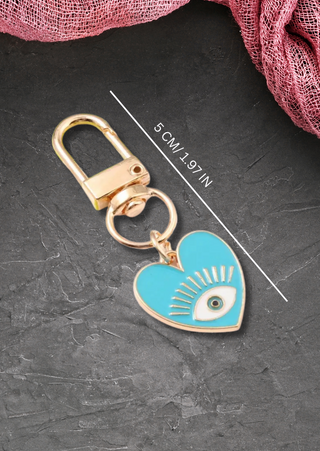 Evil Eye Heart Keychain -W