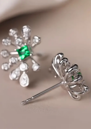 Emerald Firework Stud Earrings