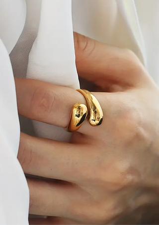 Teardrop Adjustable Ring (Gold)