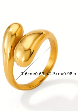 Teardrop Adjustable Ring (Gold)