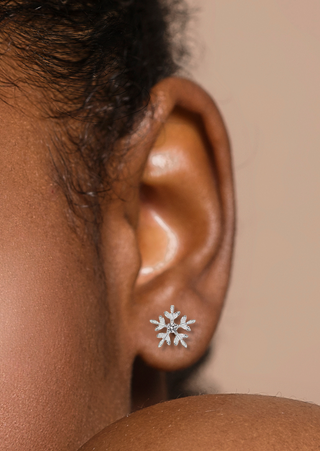 925 Silver Snow Spark Stud Earrings