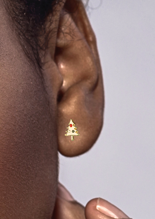 Christmas Tree Stud Earrings-W