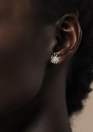 925 Silver Dandelion Stud-W