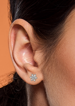 Frosted Snowflake Stud Earrings