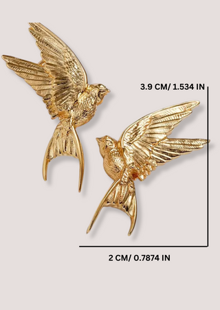 14K Golden Plated Exquisite Dove Stud Earrings.