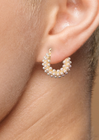 Vintage Pearl Hoop Earring